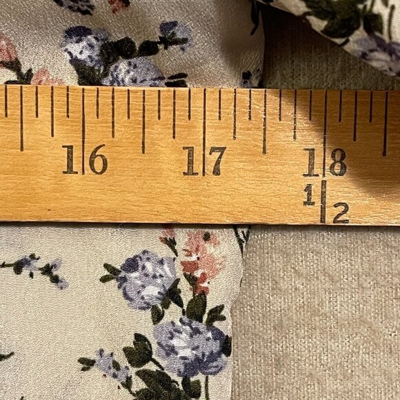 Unbranded Blouse Women's XSmall Tan Floral Pullover Short Sleeves - Picture 5 of 12